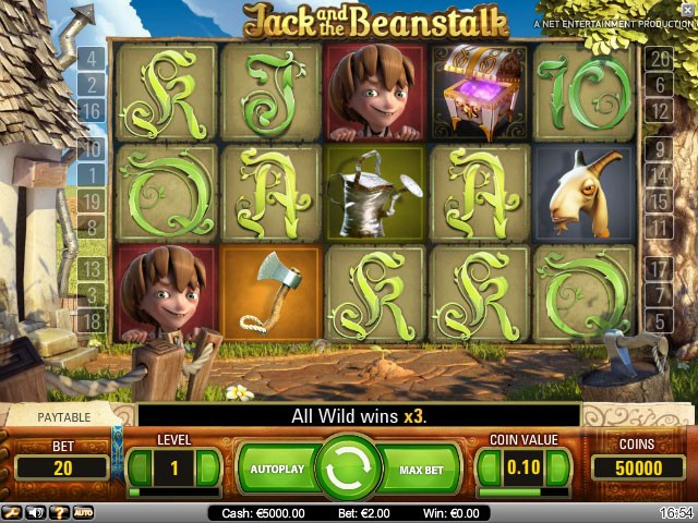 Slot jack and the beanstalk